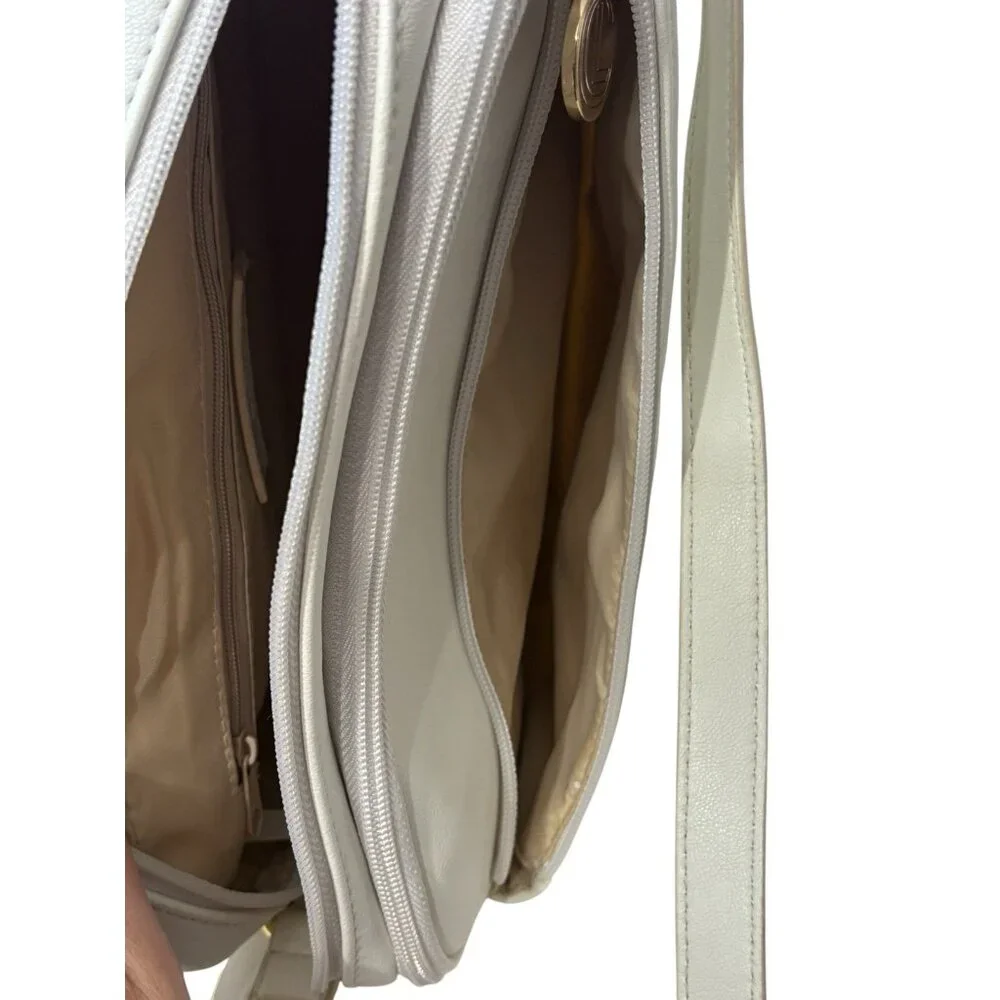 NOS Carryland White Purse Crossbody Bag Vintage w/ Original Tags Zip‎ Close